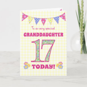 Grandtochter 17. Geburtstag Primroses Jagdkarte Karte