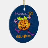 Grandtochter 1. Halloween Happy Pumpkin Keramikornament (Rechts)