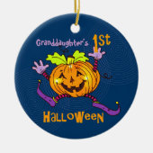 Grandtochter 1. Halloween Happy Pumpkin Keramikornament (Vorne)
