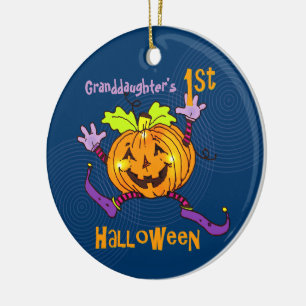 Grandtochter 1. Halloween Happy Pumpkin Keramikornament