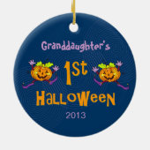 Grandtochter 1. Halloween Happy Pumpkin Keramikornament (Hinten)