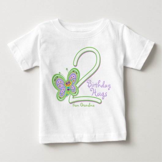 Grandtochter 2. Geburtstag Butterfly Hugs Baby T-shirt (Vorderseite)