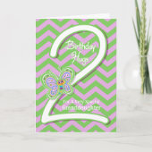 Grandtochter 2. Geburtstag Butterfly Hugs Karte (Vorderseite)