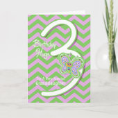 Grandtochter 3. Geburtstag Butterfly Hugs Karte (Vorderseite)