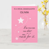 Grandtochter, Abschluss Star Herzlichen Glückwunsc Karte (Gelbe Blume)