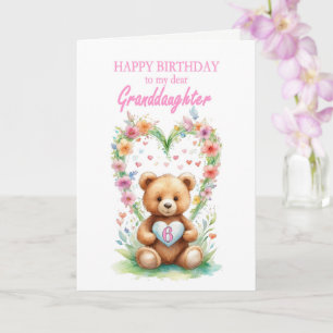 Grandtochter Alter 6 Teddy Bear Karte