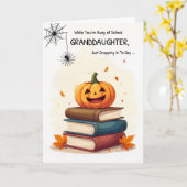 Grandtochter an der Schule zu Halloween Niedlich S Karte (Gelbe Blume)
