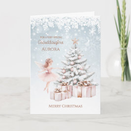 Grandtochter Ballerina Weihnachtsbaum Schneeflocke Karte