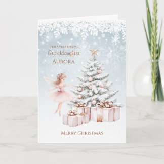 Grandtochter Ballerina Weihnachtsbaum Schneeflocke Karte