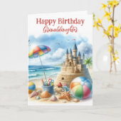 Grandtochter Beach Geburtstag geklappte Grußkarte Karte (Gelbe Blume)