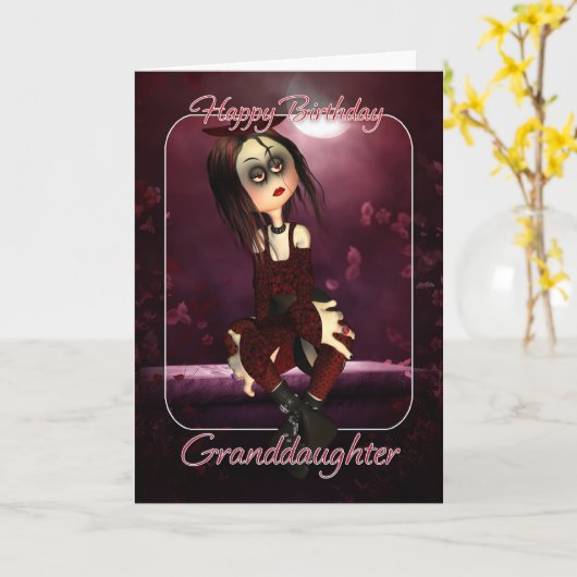 Grandtochter Birthday Card - Moonies Rag Doll Got Karte (Gelbe Blume)