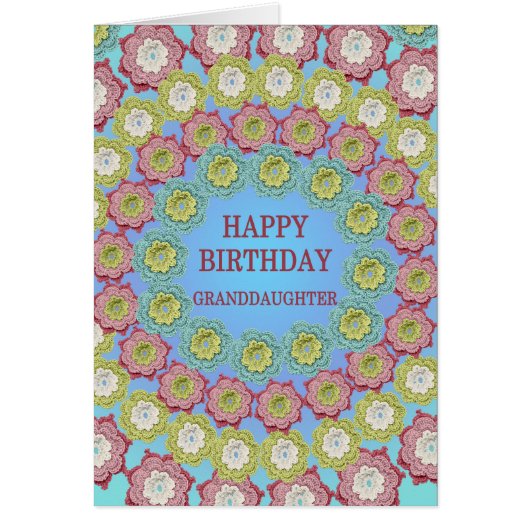 Grandtochter Birthday Crochet Blume (Vorne)