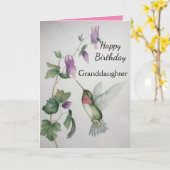 Grandtochter Birthday Hummingbird Garden Karte (Gelbe Blume)