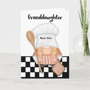 Grandtochter Birthday Whimsical Gnome Baker Karte