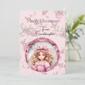 Grandtochter Blonde Doll wünscht Weihnachten (Stehend Vorderseite)