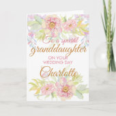Grandtochter Bride Wedding Day Glückwunsch Karte (Vorderseite)