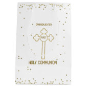 Grandtochter Erste heilige Kommunion Gold Look Cro Mittlere Geschenktüte (Rückseite)