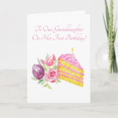 Grandtochter erster Geburtstagskuchen Karte (Vorderseite)