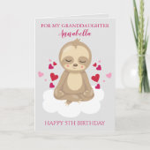 Grandtochter Fünfter Geburtstag Niedlich Pink Slot Karte (Vorderseite)