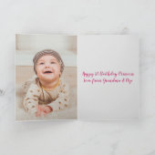 Grandtochter Fünfter Geburtstag Niedlich Pink Slot Karte (Innenseite)