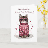 Grandtochter Funny Cat Sonnenbrillen Valentine Karte (Gelbe Blume)