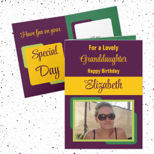 Grandtochter geben den Namen Foto plumb Geburtstag Karte