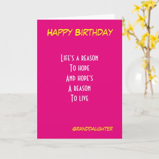 Grandtochter Geburtstag Karte (Gelbe Blume)