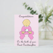 Grandtochter Glückwunsch Postkarte (Stehend Vorderseite)