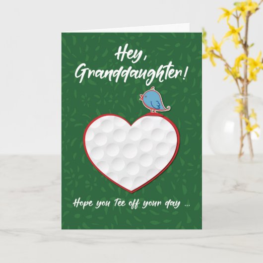 Grandtochter Golf Sport Herz Valentine Preteen Karte (Gelbe Blume)