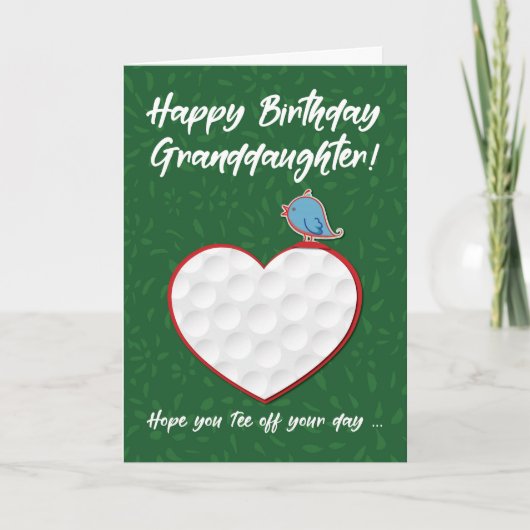 Grandtochter Golf Sportherz Geburtstag Karte (Vorderseite)