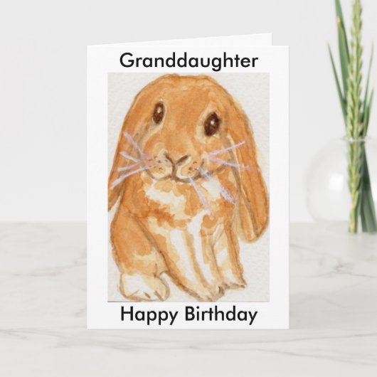 Grandtochter Grandson Rabbit Geburtstag personalis Karte (Vorderseite)