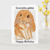 Grandtochter Grandson Rabbit Geburtstag personalis Karte (Gelbe Blume)