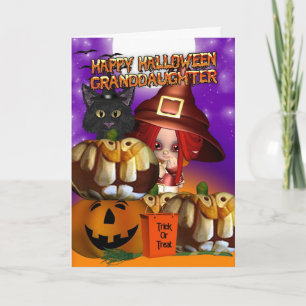 Grandtochter Halloween Kürbiskürbis Jack Karte