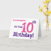 Grandtochter hat 10. Geburtstag in lila, rosa. Karte (Gelbe Blume)