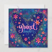 Grandtochter Herzflorale Hübsch Valentinkarte (Vorderseite)