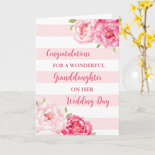 Grandtochter Hochzeitstag Herzlichen Glückwunsch Karte (Gelbe Blume)