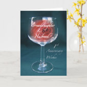 Grandtochter & Husband 1. Geburtstag Wineglass Karte (Gelbe Blume)