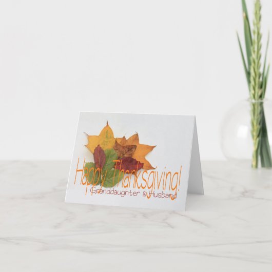 Grandtochter & Husband Erntedank Card Feiertagskarte (Vorderseite)