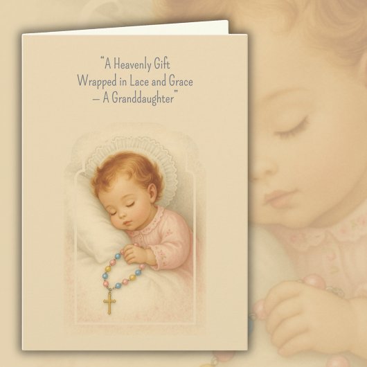 Grandtochter Katholische Rosary Baby Girl Karte