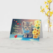 Grandtochter Liebe Valentine Kitten Yellow Daisies Karte (Gelbe Blume)