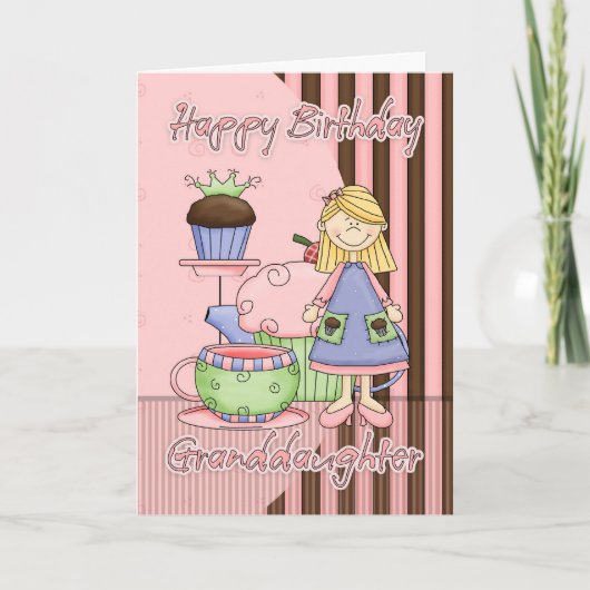Grandtochter Niedliche Geburtstag Card - Cupcakes  Karte (Vorderseite)