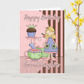 Grandtochter Niedliche Geburtstag Card - Cupcakes  Karte (Gelbe Blume)