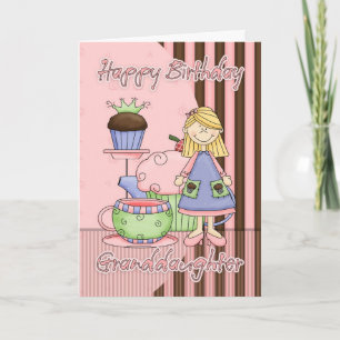 Grandtochter Niedliche Geburtstag Card - Cupcakes  Karte