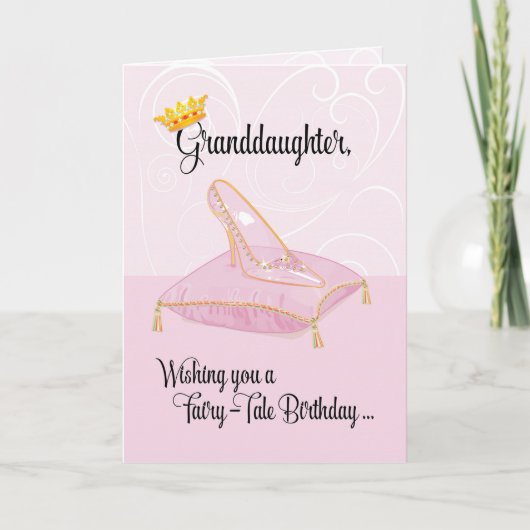 Grandtochter Pink Fairy-Tale Cinderella Birthday Karte (Vorderseite)