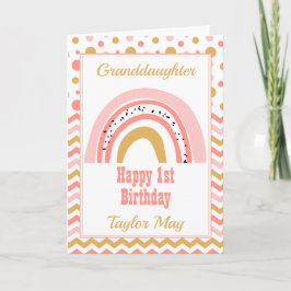 Grandtochter Pink Rainbow Birthday Karte
