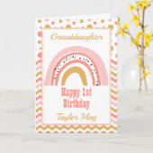 Grandtochter Pink Rainbow Birthday Karte (Gelbe Blume)