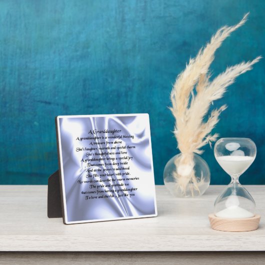 Grandtochter Poem Plaque - Blue Silk Design Fotoplatte (InSitu)