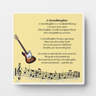 Grandtochter Poem Plaque - Musikdesign Fotoplatte