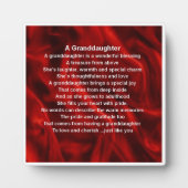 Grandtochter Poem Plaque - Red Silk Design Fotoplatte (Vorderseite)