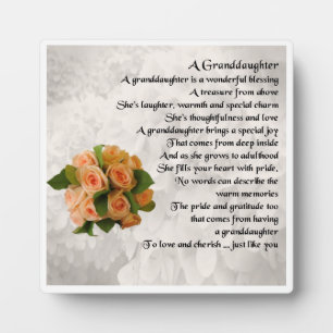 Grandtochter Poem Plaque - Rose gestalten Fotoplatte